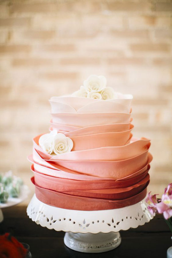 bolo de casamento coral