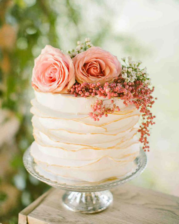 bolo de casamento coral